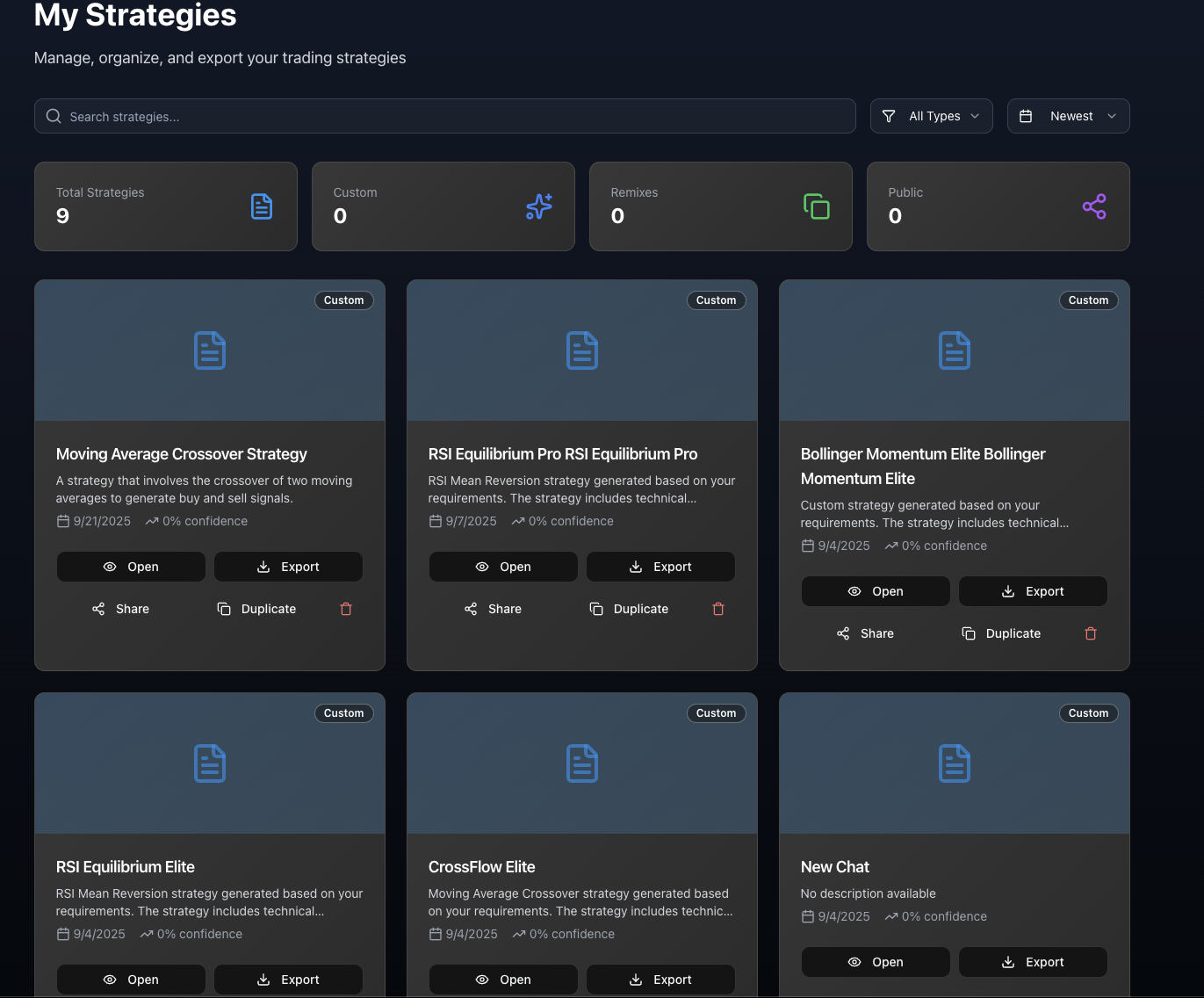 AI Strategy Generation Interface